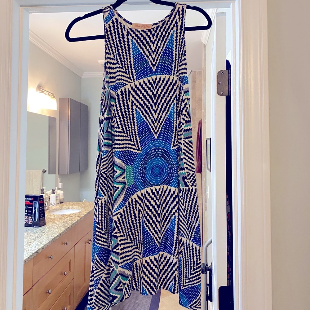 Mara Hoffman Star Basket swing dress. Abstract.